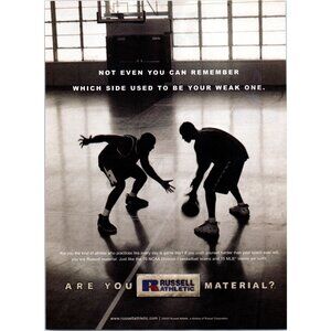 2003 Russell Athletic Sportswear Vintage Print Ad Basketball Court Wall Art